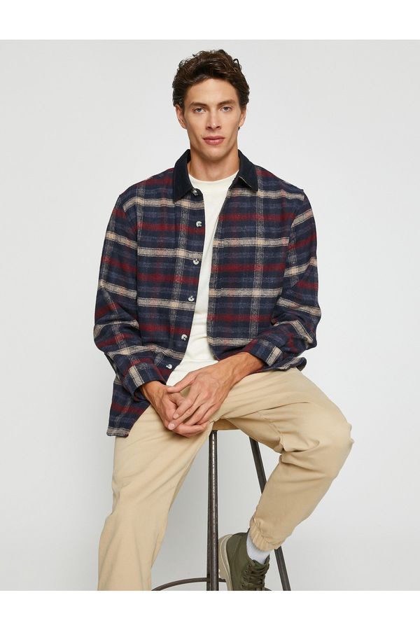 Koton Koton Checkered Lumberjack Shirt Collar Detailed