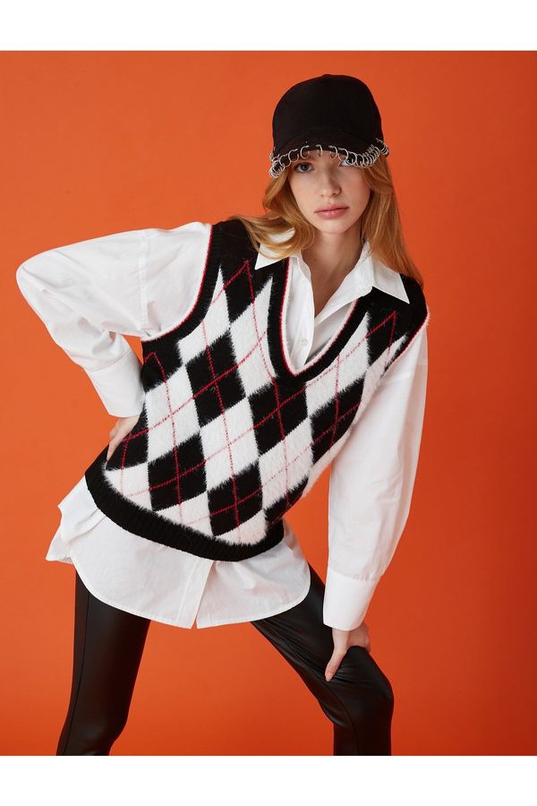 Koton Koton Checkered Patterned Sweater