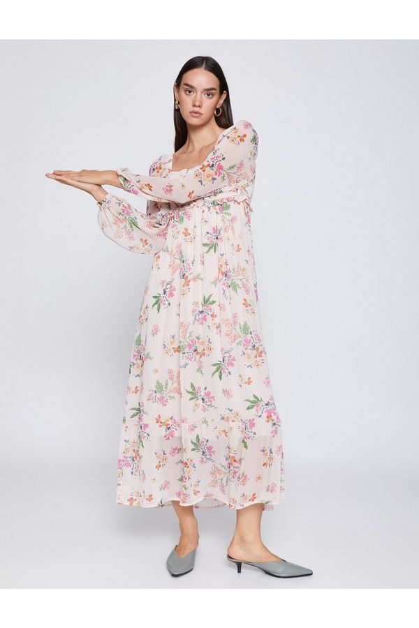 Koton Koton Chiffon Floral Dress Gimped