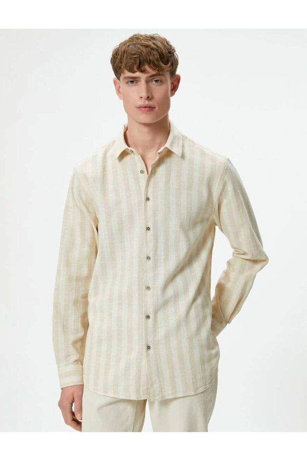 Koton Koton Classic Collar Shirt Buttoned Long Sleeve Cotton