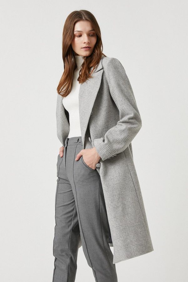 Koton Koton Coat - Gray - Double-breasted