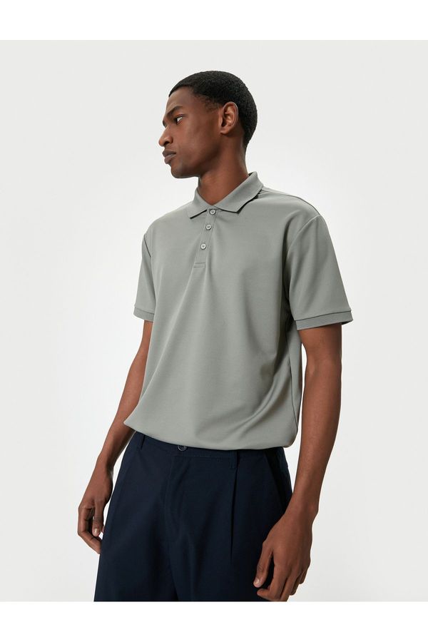 Koton Koton Collar T-Shirt Slim Fit Buttoned Short Sleeve