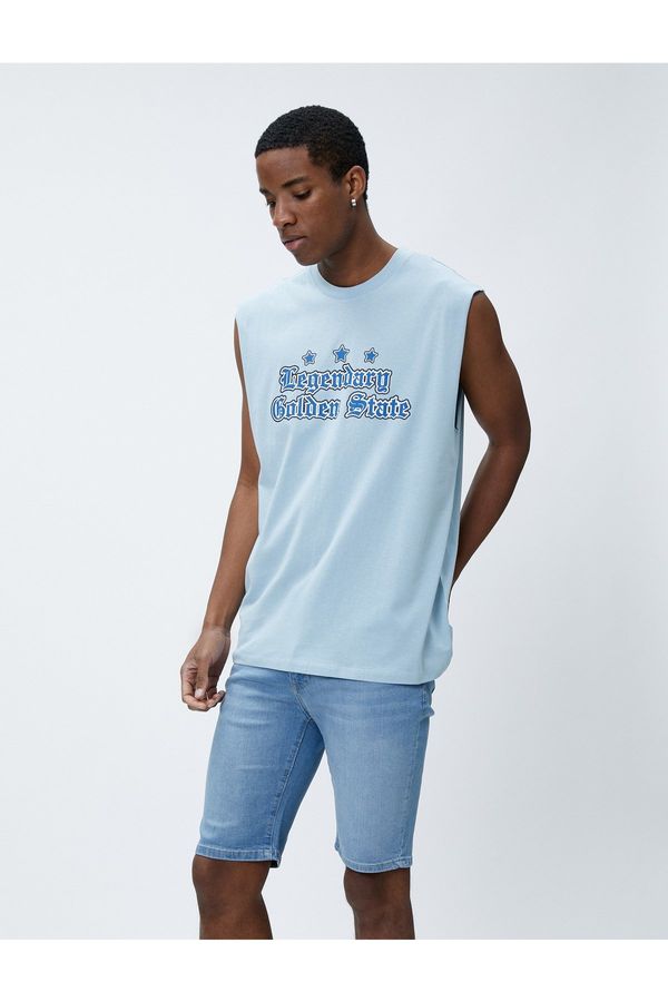Koton Koton College Sleeveless T-Shirt Printed Crew Neck Cotton