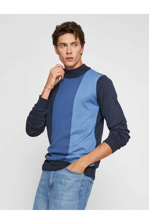 Koton Koton Color Block Sweater Half Turtleneck