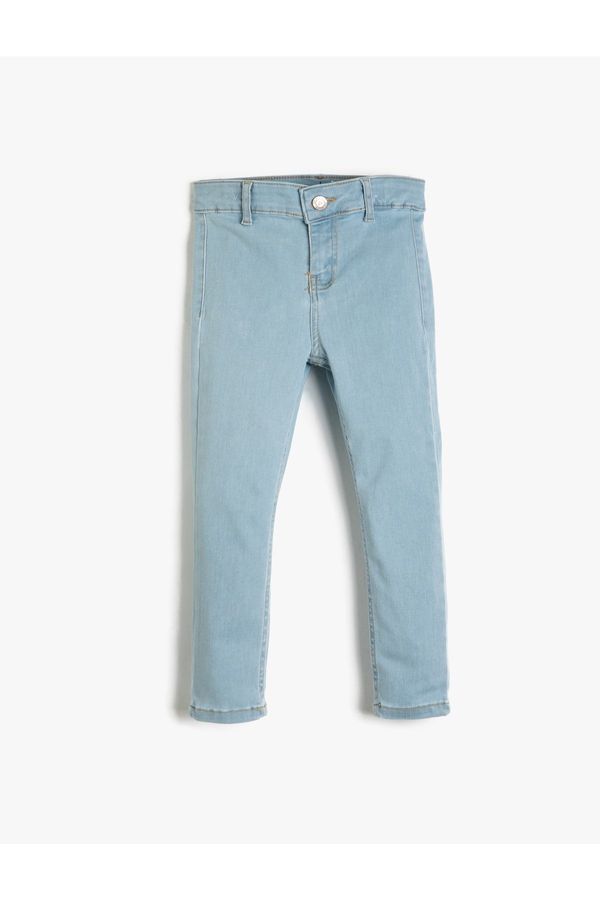 Koton Koton Cotton Jeans. Adjustable Elastic Waist.