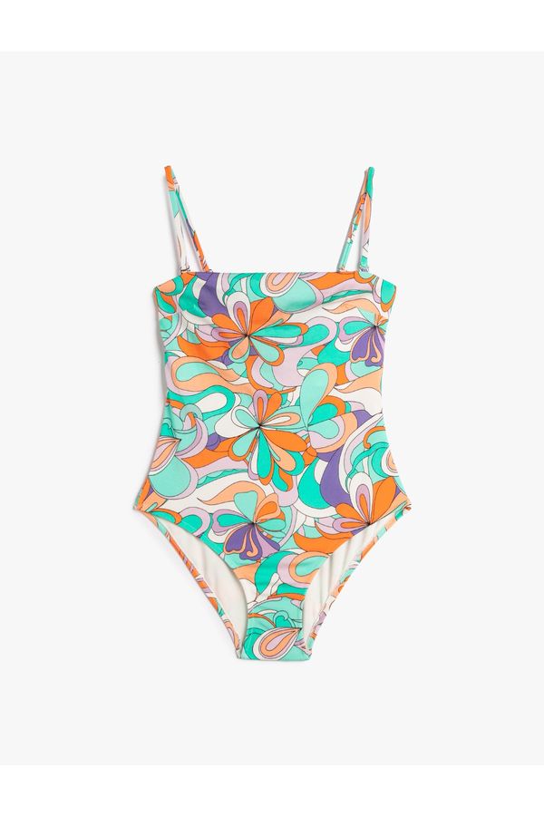 Koton Koton Covered Floral Swimsuit with Removable Straps