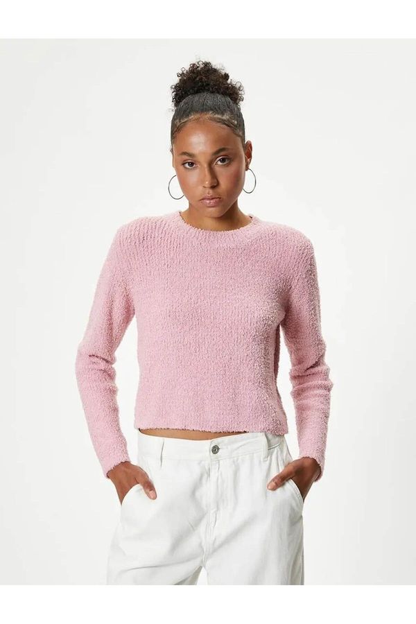 Koton Koton Crew Neck Knitted Sweater Soft Texture Long Sleeve