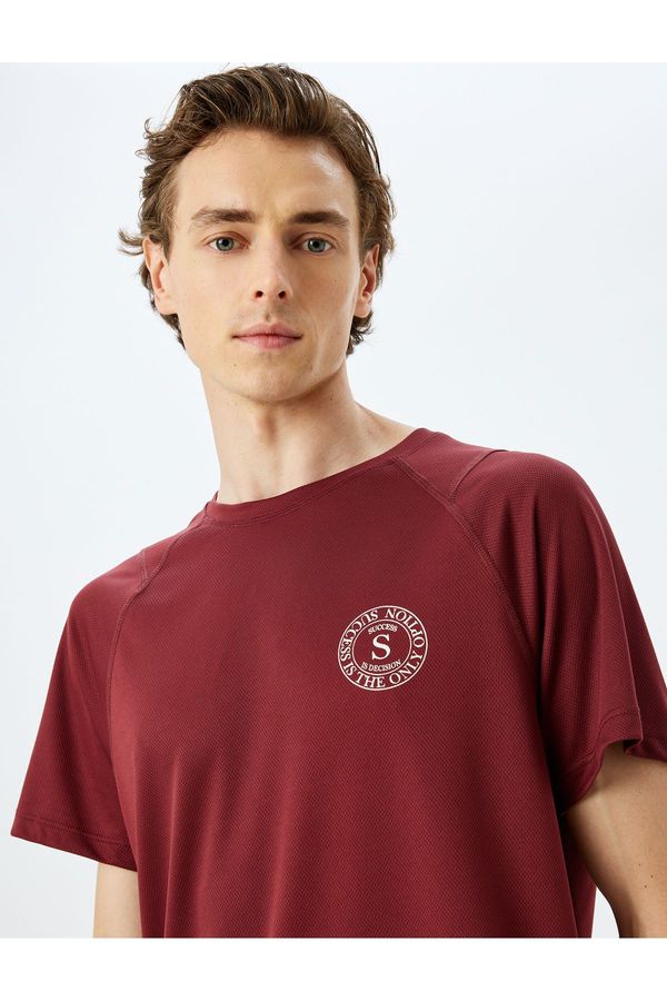 Koton Koton Crew Neck Short Sleeve Slogan Printed Oversize Sports T-Shirt