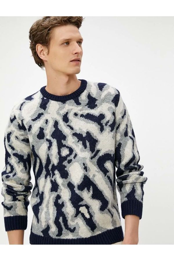 Koton Koton Crew Neck Sweater Tie-Dye Look Acrylic Blended