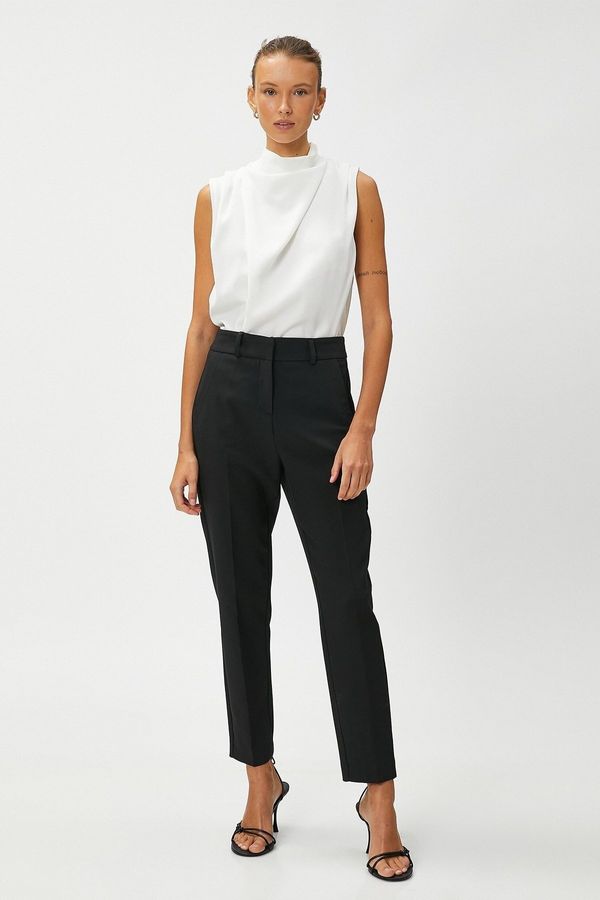 Koton Koton Crop Cigarette Trousers Straight Leg