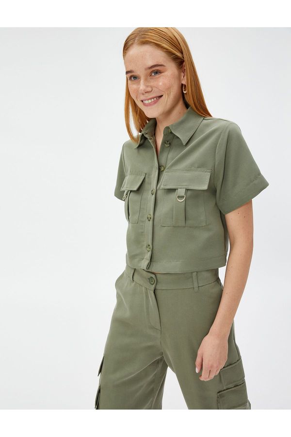 Maglietta Crop Top Donna KOTON Con Stampa Ciliegie, Girocollo, Slim Fit, Ecrù