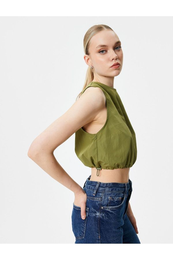 Koton Koton Crop Top Parachute Fabric Sleeveless Elastic Waist