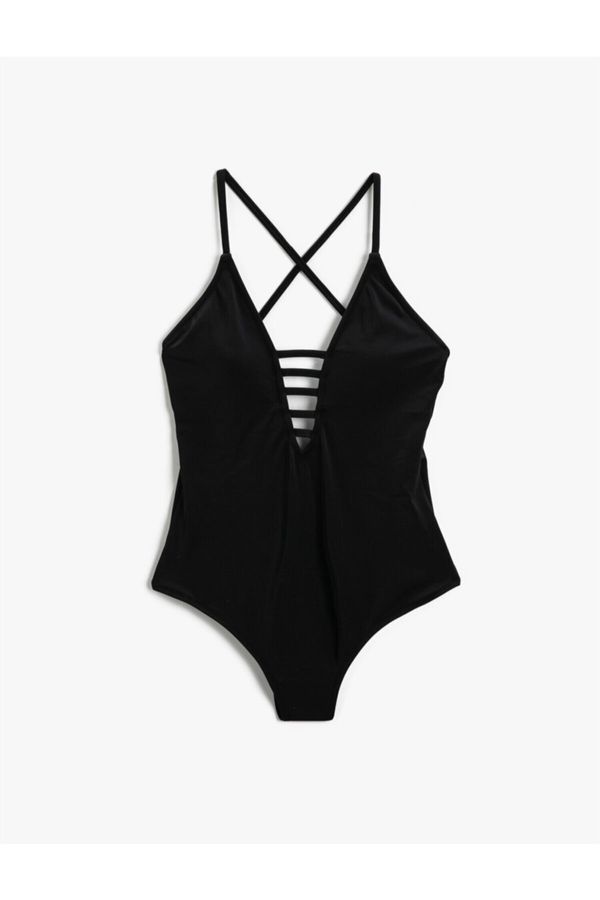 Koton Koton Deep V Neck Swimsuit