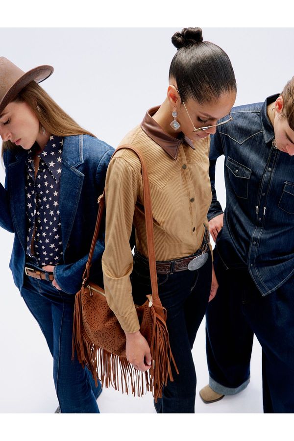 Koton Koton Denim Blazer Jacket Buttoned Comfortable Fit