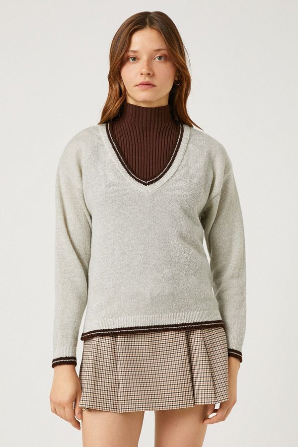 Koton Koton Double Layer Look Knitwear Sweater