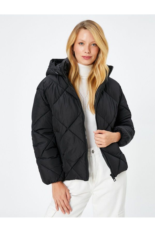 Koton Koton Down Jacket Hooded Pocket Detailed Zipper