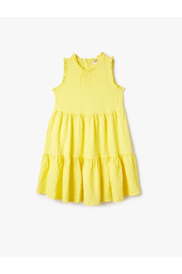 Koton Koton Dress Ruffled Sleeveless Round Neck Layered