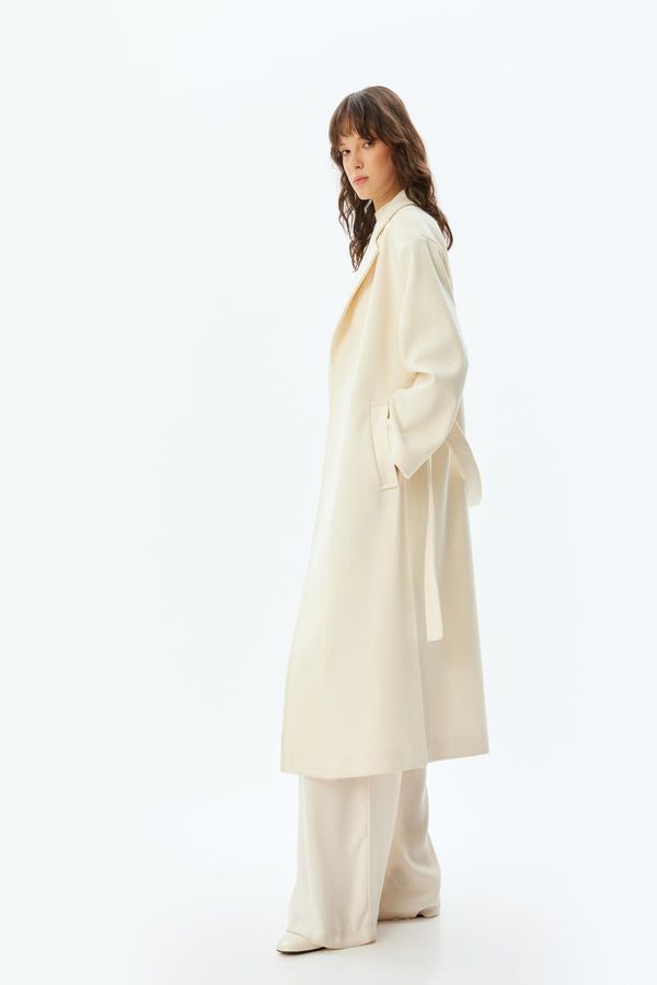 Koton Koton Ecru Women's Coat