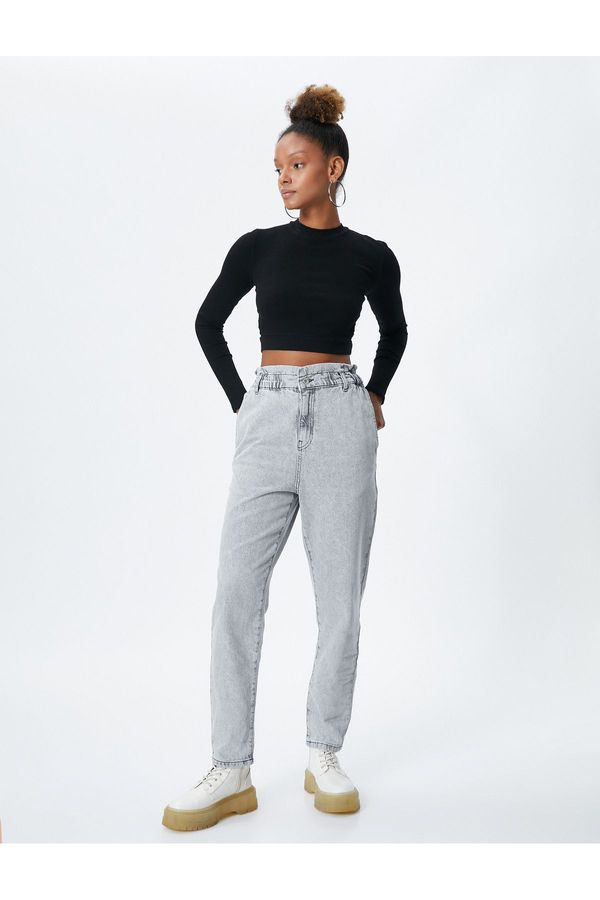 Koton Koton Elastic Waist Jeans High Waist - Baggy Jeans