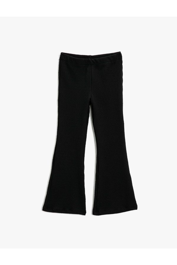 Koton Koton Flared Leg Trousers Ribbed