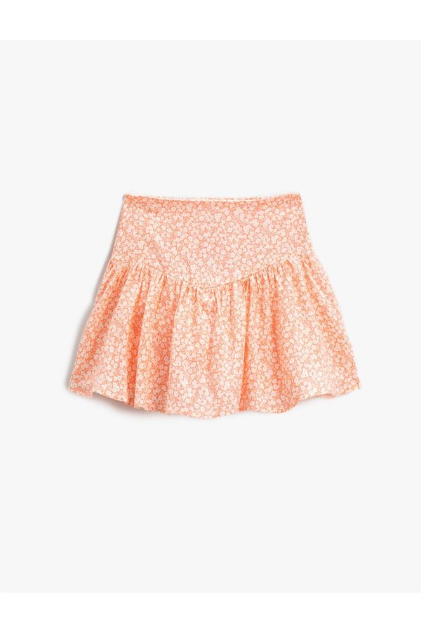 Koton Koton Floral Mini Skirt with Flounces