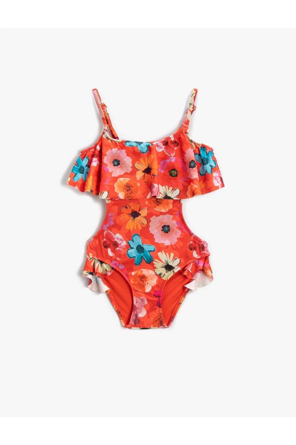 Koton Koton Floral Pattern Ruffled Swimwear