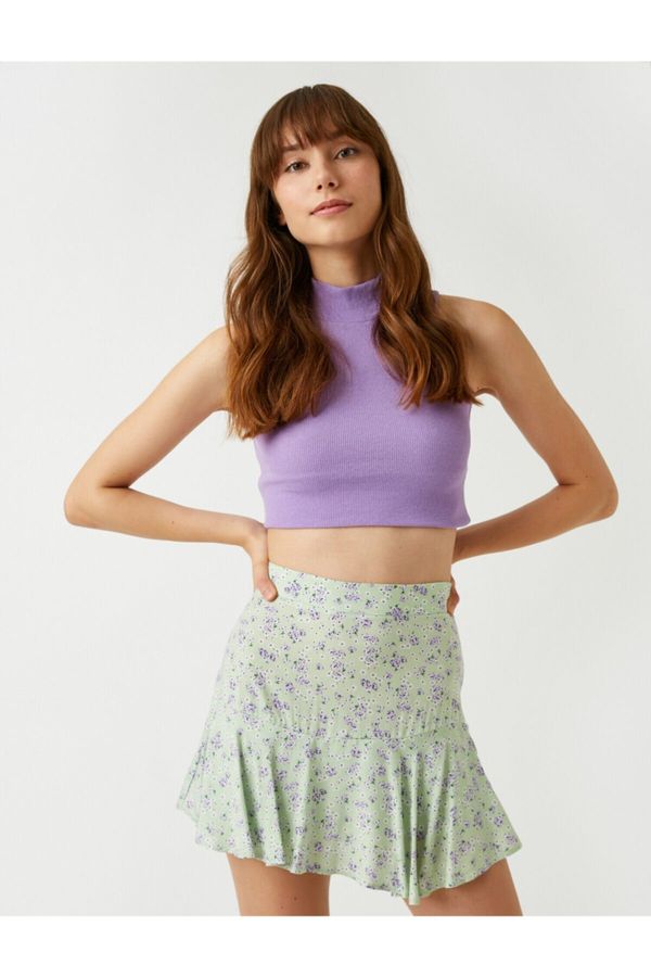 Koton Koton Floral Patterned Skirt Mini Flowy