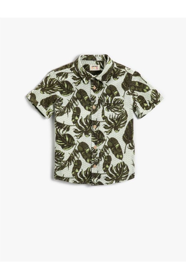 Koton Koton Floral Print Pocket Detailed Cotton Shirt