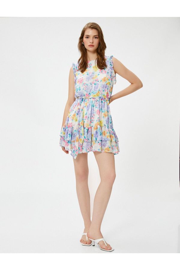 Koton Koton Floral Summer Dress With Belt Sleeveless