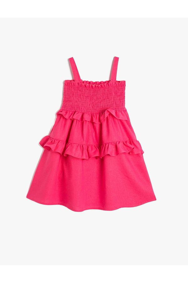 Koton Koton Frilled Dress with Straps Gipe Detail