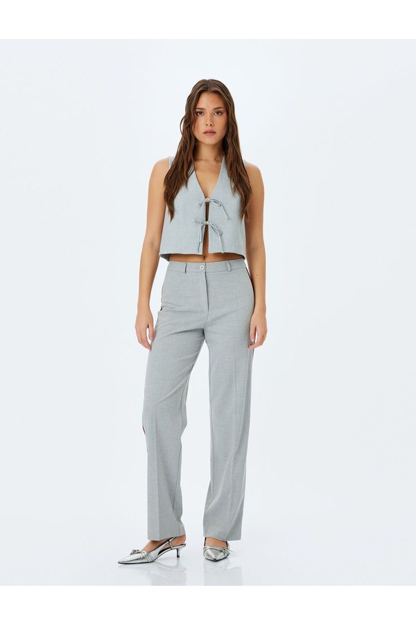 Koton Koton Front Tie Bow Detail V Neck Vest