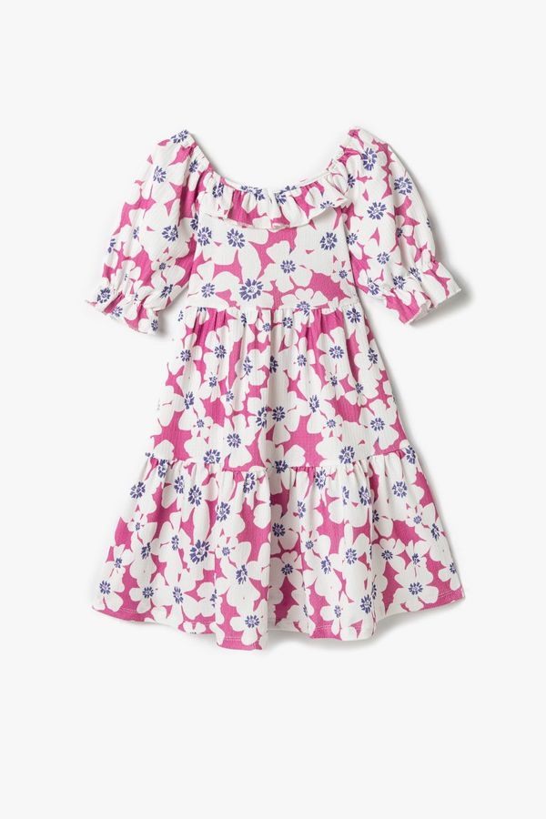 Koton Koton Girl Pink Patterned Dress