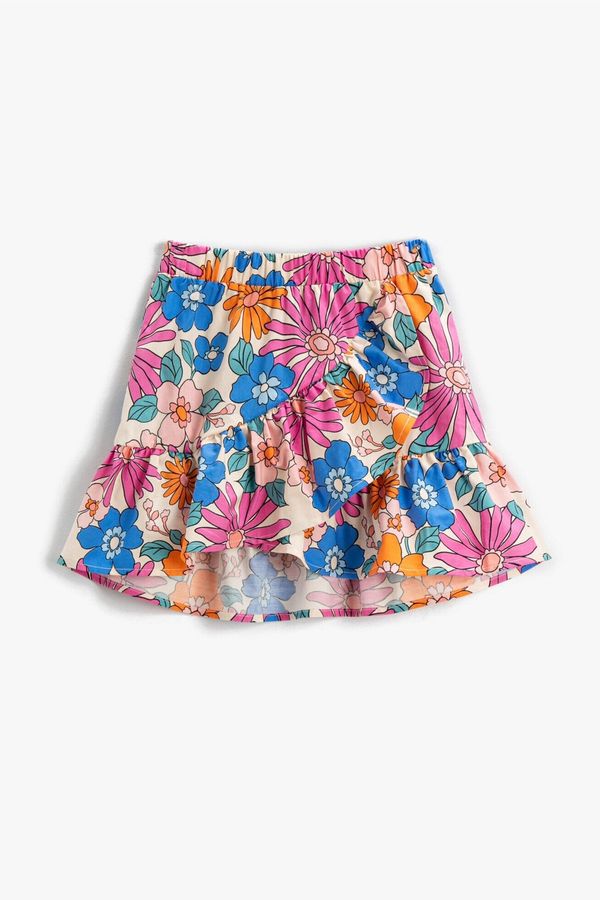 Koton Koton Girls' Ecru Patterned Shorts &; Bermuda