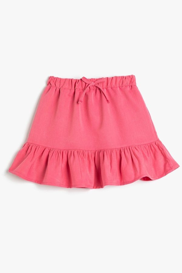 Koton Koton Girls' Mini Skirt in Frilly Waist Elastic Modal Fabric