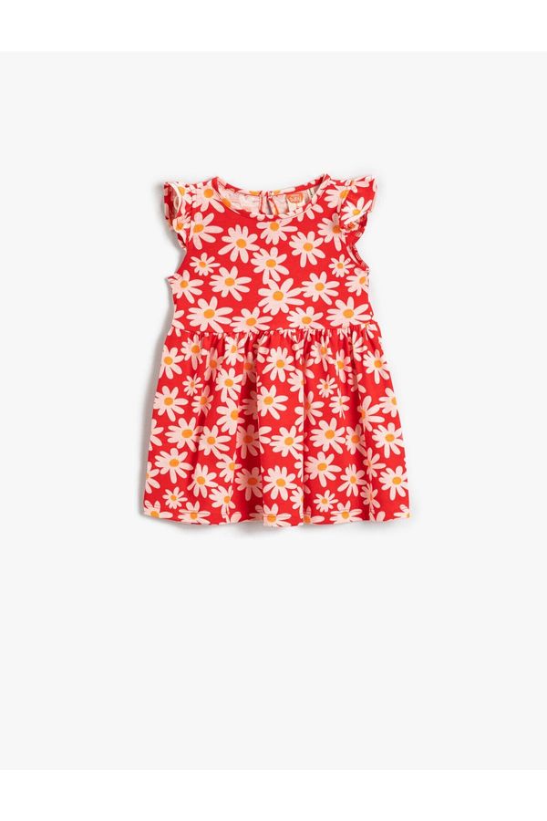 Koton Koton Girl's Patterned Floral Short Sleeve Dress