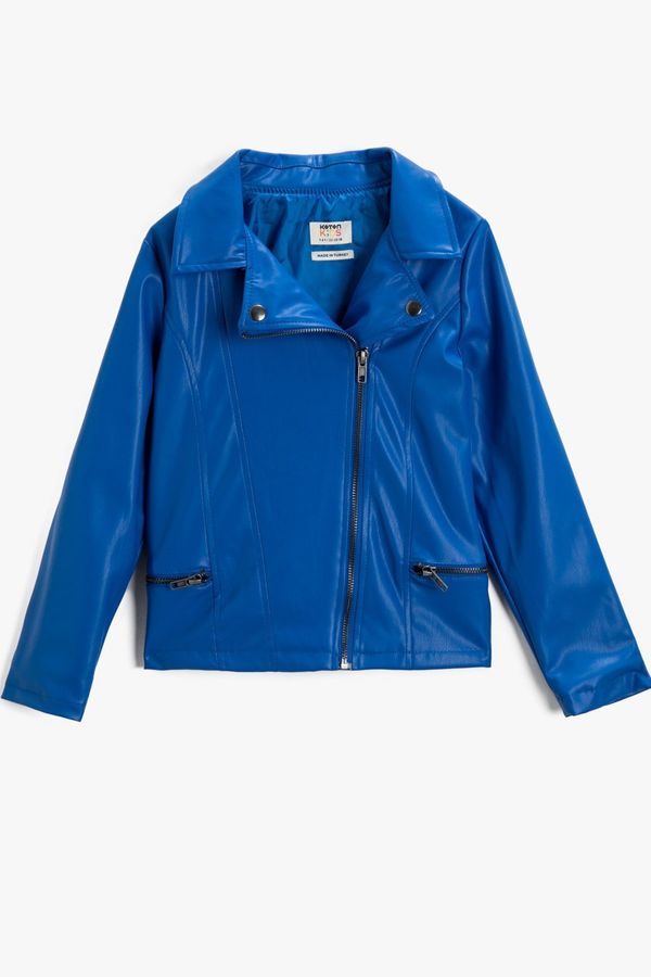 Koton Koton Girls' Saxe Blue Jacket