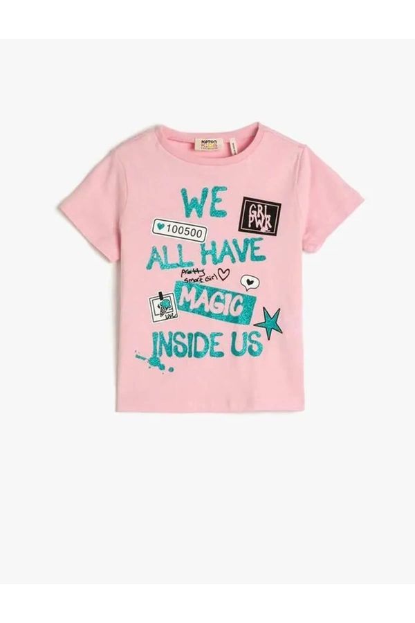 Koton Koton Girls' T-shirt Pink 3skg10258ak