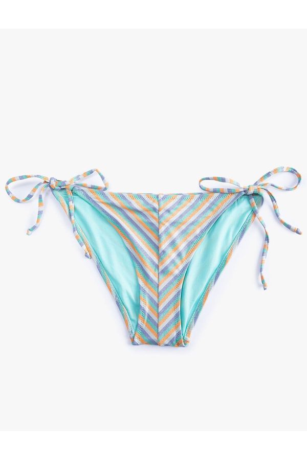 Koton Koton Glitter Bikini Bottom with Side Tie Detail