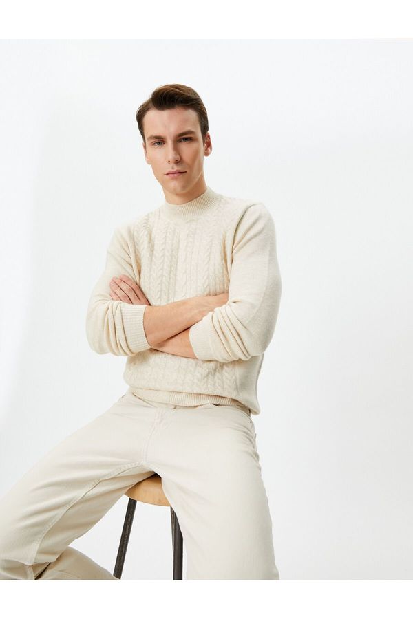 Koton Koton Half Turtleneck Sweater Knitwear Slim Fit Knit Textured