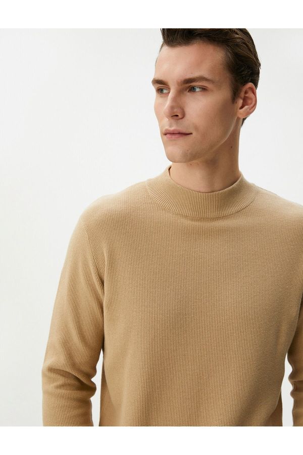 Koton Koton Half Turtleneck Sweater Knitwear Textured Long Sleeve Cotton