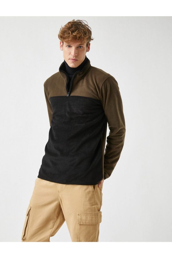 Koton Koton Half Zipper Fleece Sweatshirt