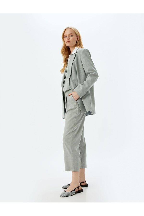 Koton Koton High Waist Fabric Trousers Mom Fit Pocket