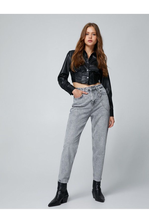 Koton Koton High Waist Jeans Slightly Skinny Leg - Mom Jeans