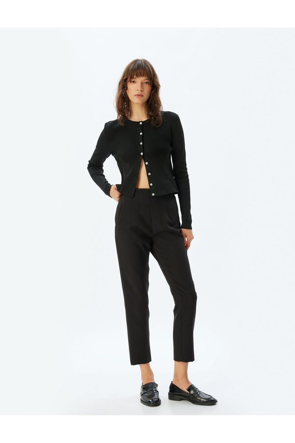 Koton Koton High Waist Slim Fit Pocketed Cigarette Pants