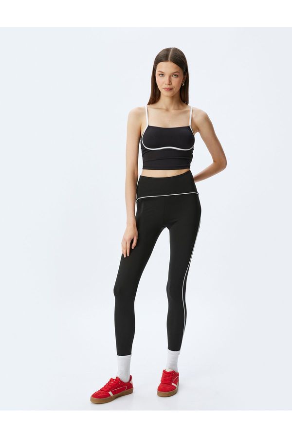 Koton Koton High Waisted Slim Fit Interlock Sports Tights