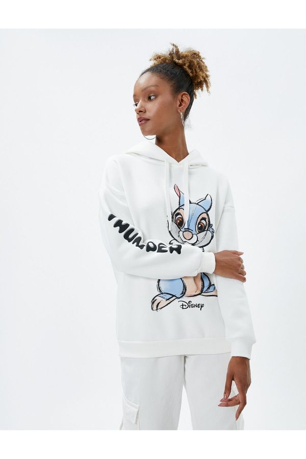 Koton Koton Hooded Bambi Sweatshirt Printed Licensed Long Sleeve