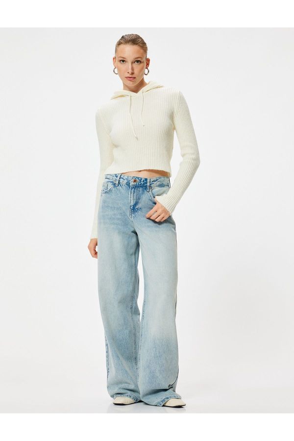 Koton Koton Hooded Knitted Sweater Long Sleeve Soft Texture