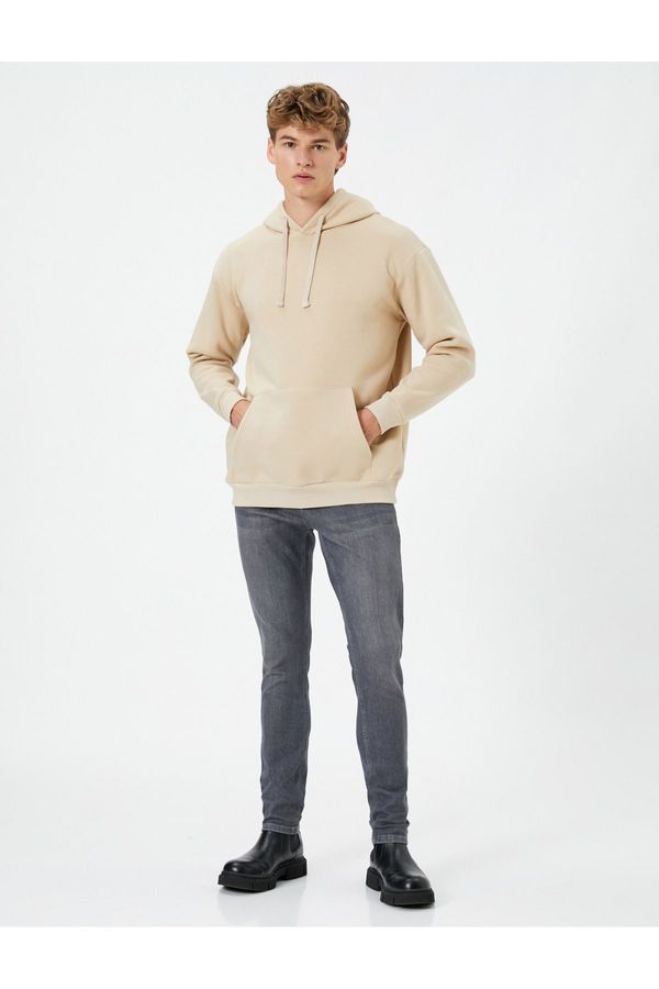 Koton Koton Hooded Sweat Kangaroo Pocket Detailed Long Sleeve Ribbon