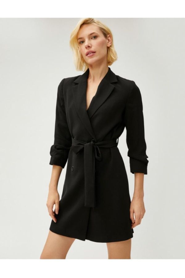 Koton Koton Jacket Dress Double Breasted Buttoned Belted