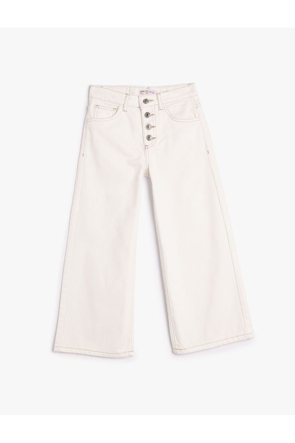 Koton Koton Jeans Button Detailed Cotton - Wide Leg Jean